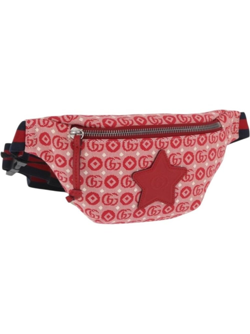 GUCCI Children's Sherry Line Waist bag Canvas Navy Red 502095